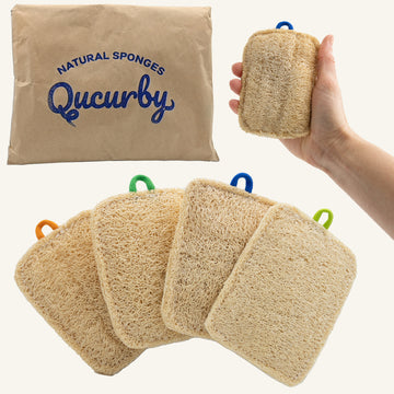 Loofah Fully Compostable Multi-colored Dish Sponge 4 Pack