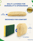 Loofah Fully Compostable Multi-colored Dish Sponge 4 Pack