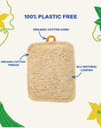 Loofah Fully Compostable Multi-colored Dish Sponge 4 Pack
